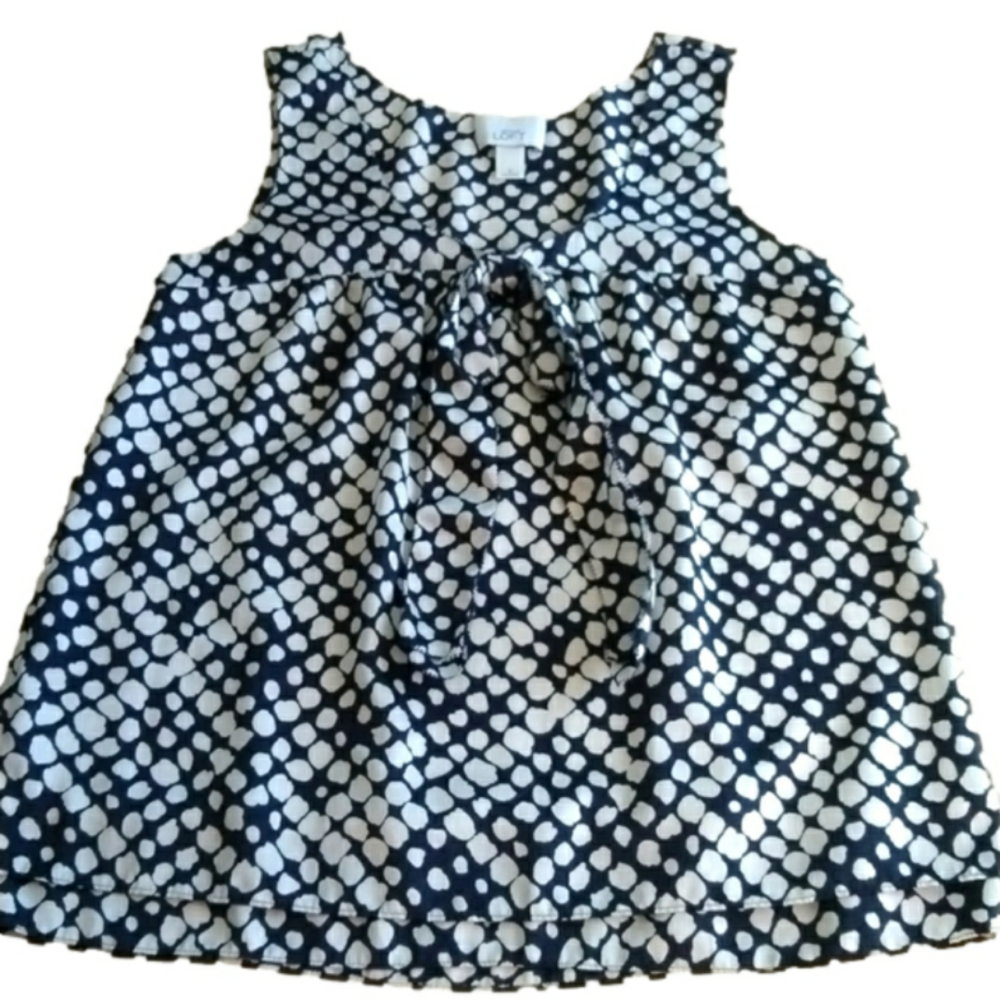 Loft Black and White Double Bow Tank Top Size S
